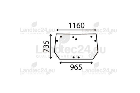 Rear window 154272010 for DEUTZ FAHR, HURLIMANN, LAMBORGHINI and SAME tractor